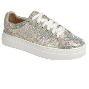 Women'sRhinestone Champagne Sneakers
